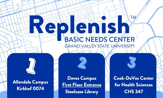 screenshot of website logo for replenish basic needs